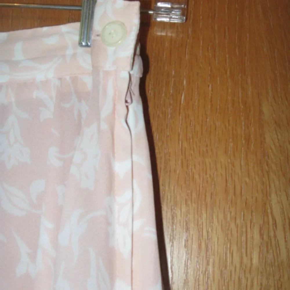 Coral Sheer Skirt with White Flowers